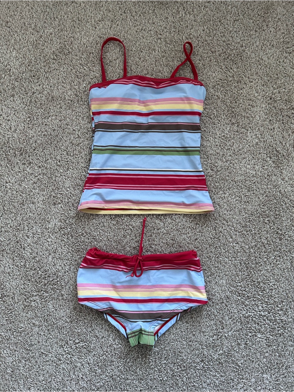 Girls' Striped Tankini Set - Multi Color - Picture 4 of 16